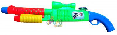 Popo Toys Holi High-Pressure Pull & Pump Shotgun Pichkari (Green) |with 100 Free Balloons | Assorted Colour | Best Festival Gift for Kids