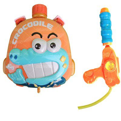 PoPo Toys Holi Pressure Pichkari with Crocodile Bag Tank- 2 LTR