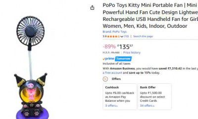 PoPo Toys Kitty Mini Portable Fan | Mini Lamp 