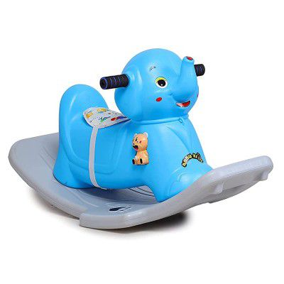 PoPo Toys Murphy Rocker (Blue)| Rocker for Kids Birthday Gift for Kids/Boys/Girls/Rocker with Musical & Lightning Toy | Cute Character