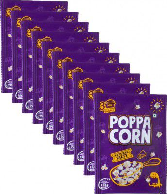 poppacorn Ready to Cook Instant Salty Popcorn 35gX10 Pouches Natural Salty Popcorn (350 g, Pack of 10)