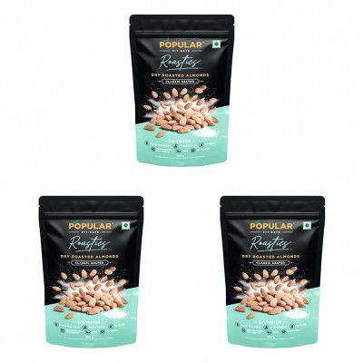 Popular Roasties Dry Roasted Almond Classic Salted, 500 Gm (Pack of 3)