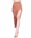 POPWINGS Casual Solid Self Design Rib Long Slit Skirt for Women || Latest Stylish Long Slit Skirt for Women || Summer Skirt for Women...
