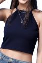 POPWINGS Casual Solid Sleeveless Halter Neck Crop Top for Women || Latest Summer Stylish Western Women Crop Tops...