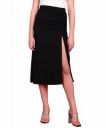 POPWINGS Women Casual Beige Long Slit Self Design Solid Skirt...