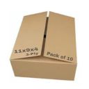 Porpoise 3-Ply 11x 9x 4 inch 10 piece Corrugated Box Cardboard Packing (11 x 9 x 4 Inch_10pc)...