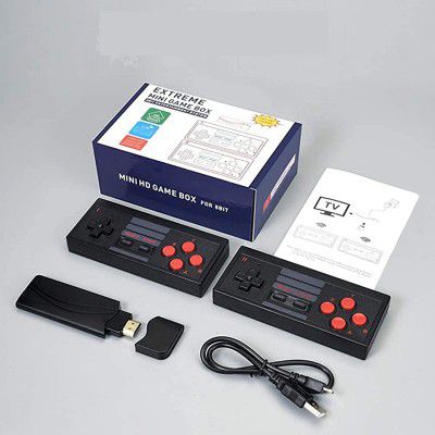 Porro Fino Plug & Play wireless video game for kids Games Box with Wireless Controller and HDMI Support Family HD TV Video Gaming Set Black