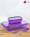 Porslin 2 Compartment Violet Lunch Box Office, School. Collage Use 2 Containers Lunch Box  (400 ml)...