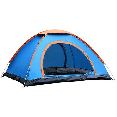 Portable 2 Person Polyester Camping Tent for Hiking Travelling Hunting (Multicolour)