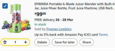 Portable 6-Blade Juicer Blender with Built-In Jar, Juice Mixer BottlE