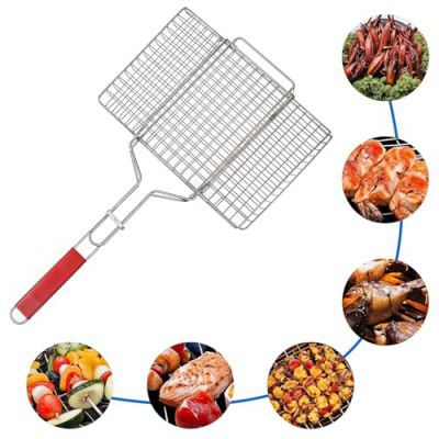 Portable BBQ Grill Net Basket – Mild Steel Grilling 
