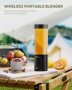 Blenlabs Portable Blender, 4000mAh Rechargeable Small Juicer, 150 Watt Motor (Black)...