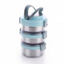 GANESH 3 Layer Portable Lunch Box with Attractive Spoon for Office & School Use/Food Grade/Air Tight/Easy to Carry/Leak Proof (1100ml) Green...