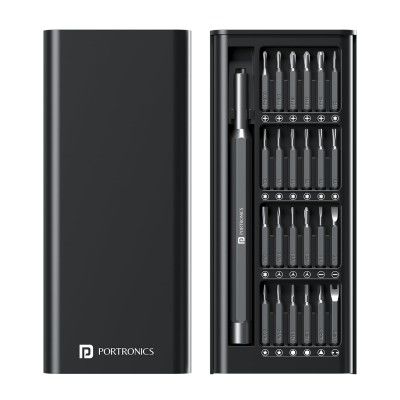 Portronics Bit Box,24-in-1 Screwdriver Kit,Compact,Durable,and Travel-Friendly Tool Kit with a Magnetic Bit
