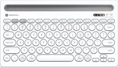Portronics Bubble Dock Bluetooth, Wireless Handheld Multi-device Keyboard (White)