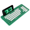 Portronics Bubble Square Wireless Keyboard with Bluetooth + 2.4 GHz USB Receiver (Dual Connectivity), Pair 3 Devices Max, Multimedia Hotkeys, for Laptop, PC, Smartphone, Tablet (Green)...