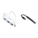 Portronics C-Konnect, 3-in-1 USB Type C Adapter to Project Screen of Your USB Type-C Enabled Device on a Large Screen of Any HDMI Monitor Like TV, Projector, White & MPORT 31 4 Ports USB Hub...