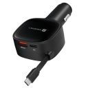 Portronics Car Power Retracto 84W 3 in 1 Car Charger, 80 cm Retractable Cable (33W Type-C PD), Dual Port (18W USB Type-A & 33W Type-C) for Laptop, Android, iPhone, Earbuds and More (Black)...