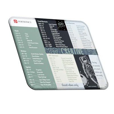 Portronics Comfipad 3 Mouse Pad with Windows Shortcuts Design (Grey)