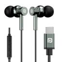 Portronics Conch Tune C in Ear Type C Wired Earphones with Mic,10mm Driver, 1.2m Nylon Braided Anti Tangle Wire, in line Controls, Metal Alloy Body, Wide Compatibility(Grey)...
