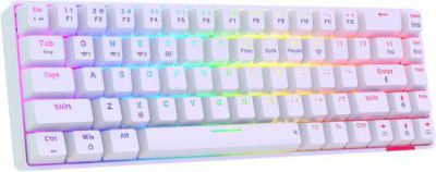 Portronics Hydra 10/5.0 + 2.4 GHz, RGB, Type C Charging,Mechanical Bluetooth, Wireless Gaming Keyboard  (Brown Switch, White)