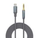 Portronics ikonnect L+ 8Pin to 3.5mm Aux Cable with 1M Length, Nylon Braided, Metal Heads, Gold Plated Connector Compatible with Cars, Mobiles, Headphones & Home Theatres(Black)...