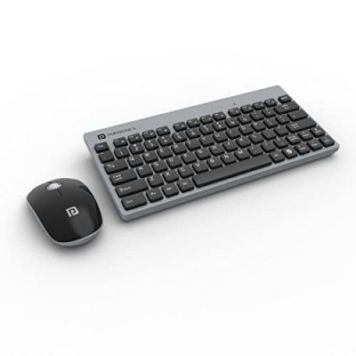 Portronics Key2 Combo Wireless Keyboard and Mouse Set, USB Supported Devices (Grey)