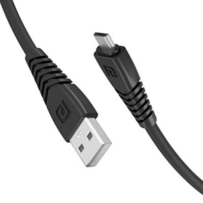 Portronics Konnect Core Micro USB Cable Tangle-Free with 3A Rapid Charging & 480mbps Data Transmission, 1 Meter Length