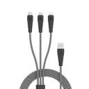 Portronics Konnect Spydr 31 3-in-1 Multi Functional Cable with 3.0A Output, Tangle Resistant, 1.2M Length, Nylon Braided(Zebra)...
