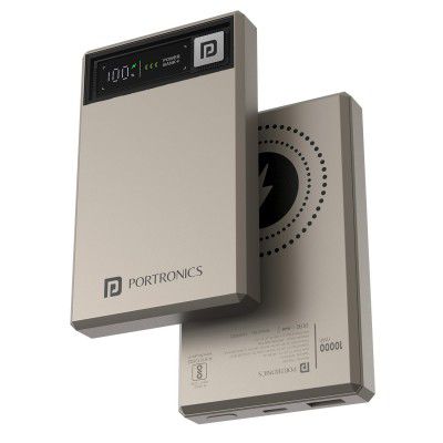 Portronics Luxcell MagClick 10k 10000 mAh 15W Magnetic Wireless Fast Charging Nano Power Bank