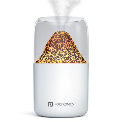Portronics Magma 2-in-1 Volcano Water Mist Humidifier & Night Lamp,