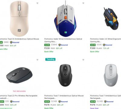 Flipkart : Up to 75% OFF - Portronics Mouse | Starts At Rs.134