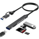 Portronics Mport 31 Plus USB 3.0 Hub (5-in-1) with USB & Type-C Dual Plugs, Upto 5 Gbps High Speed, USB 3.0, 2-Port USB 2.0 & SD/microSD Card Reader for Laptop, PC, Mac, Smartphone, Tablet (Grey)...