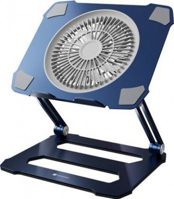 Portronics My Buddy K10 Portable Laptop Stand with USB Powered Cooling Fan, Metal Carbon Steel