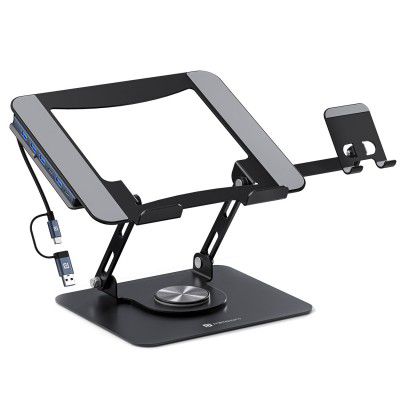 Portronics My Buddy K9 Pro Max, Adjustable Laptop Stand with 6-in-1 USB Hub