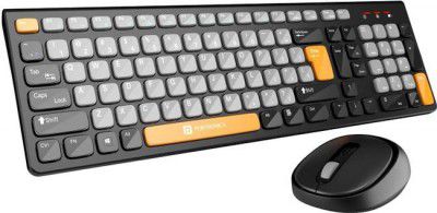 Portronics POR 2113 Wireless Standard Keyboard  Compatible (Grey, Orange)