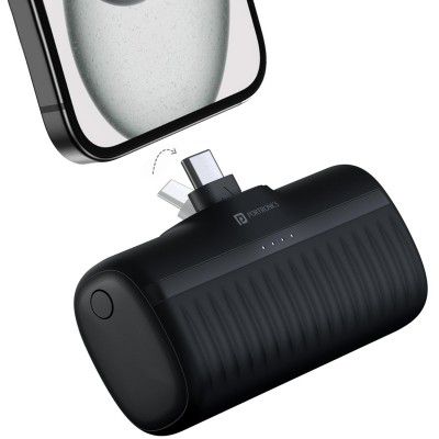Portronics Power Pebble 5000mAh 20W Fast Charging Nano Powerbank, in-Built Foldable Type C Input/Output Pin