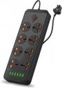 Portronics Power Plate 7 2500W with 6 + 8 Socket Extension Boards (Black, 3 m, With USB Port)...
