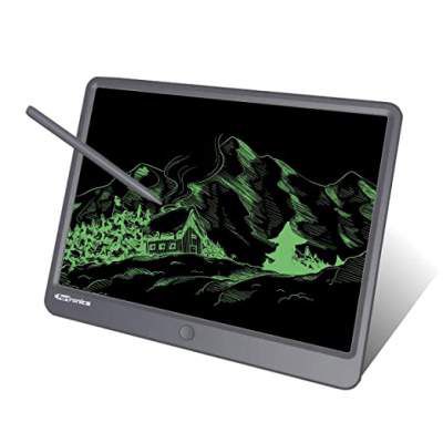 Portronics Ruffpad 15 Re-Writable LCD Screen 38.1cm (15-inch) POR-1237 Writing Pad for Drawing, Playing, Handwriting Gifts for Kids & Adults (Grey)
