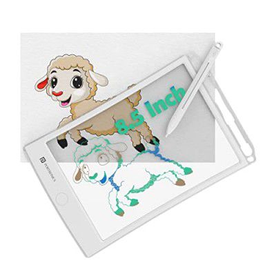 Portronics Ruffpad One Transparent Multicolor LCD Writing Pad with 8.5-inch Writing Area (White)