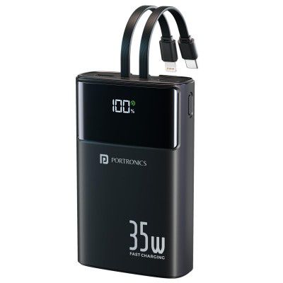 Portronics Titan 35 20000mAh Fast Charging Powerbank with in-Built Type C