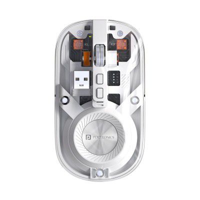 Portronics Toad 8 Transparent Wireless Bluetooth Mouse with Dual Wireless (BT + 2.4 GHz)
