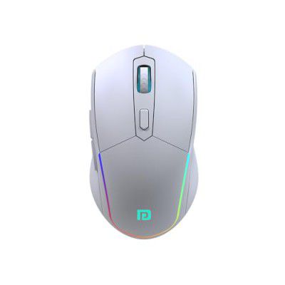 Portronics Toad One Bluetooth Mouse with 2.4 GHz & BT 5.3 Dual Wireless, 6 Buttons, Rechargeable, RGB Lights, Connect 3 Devices, Ergonomic Design (White)