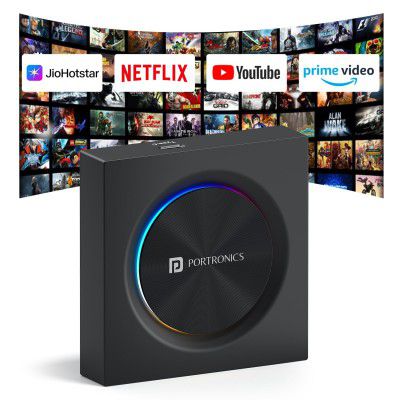 Portronics Tune Prime CarPlay & Android Auto Adapter, 4GB + 64GB