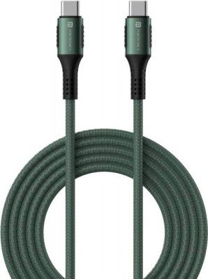 Portronics USB Type C Cable 3 A 1.2 m POR-1065 C Square 3A Type-C to Type-C Cable  (Compatible with All Type C To Type C Supported Devices, Green, One Cable)