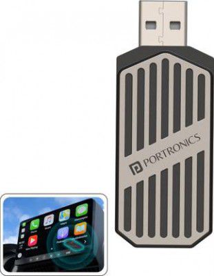 Portronics v5.0 Car Bluetooth Device with Audio Receiver  (Black)