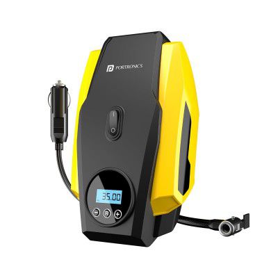 Portronics Vayu Lite Portable Tyre Inflator for Car, Bike, Cycle with 150 PSI Pressure (Black)