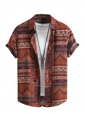 POSHAX Men Shirt|| Shirt for Men|| Casual Shirt for Men (Geomatric)