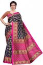 Poshyaa Fashion  Printed Daily Wear Art Silk Saree  (Dark Blue)...
