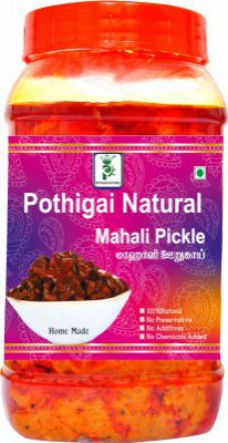 POTHIGAI NATURAL Mahali Pickle 500g / Pure Home Made Pickle / No Preservatives/ 100% Natural Lime, Red Chilli Pickle (500 g)